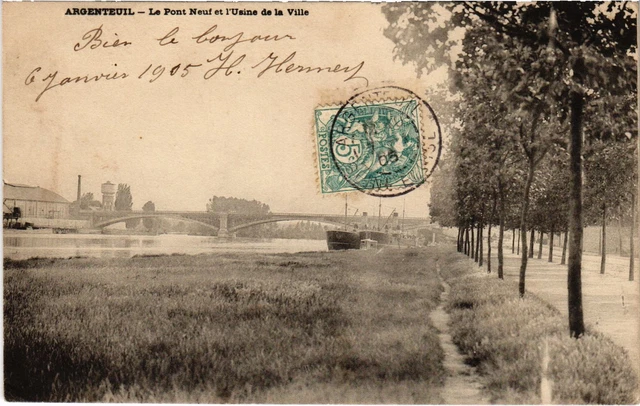 CPA Argenteuil Le Pont Neuf et l'Usine de la Ville FRANCE (1309203)