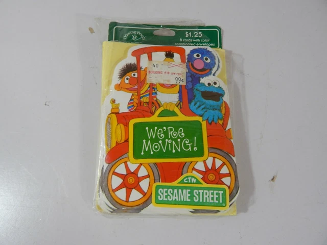 VINTAGE SESAME STREET We re Moving Cards And Envelopes 1977 18 99 VINTAGE SESAME STREET We re Moving Cards And Envelopes 1977 18 99