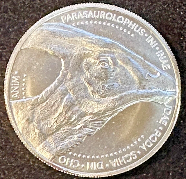 1 Oz .999 Fine Silver Round Lost World Collection - Parasaurophus