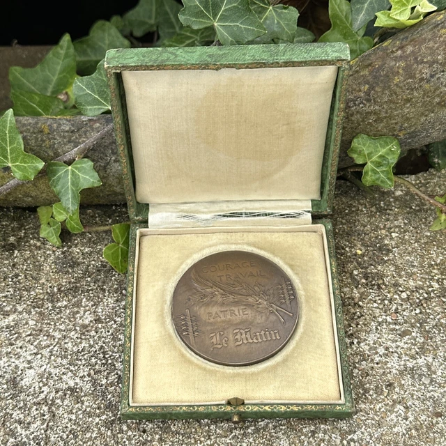 Médaille Française Art Nouveau 'LE MATIN' - Courage Travail Patrie - Bronze - XXe Siècle