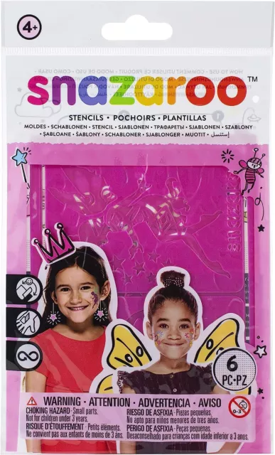 Plantillas de pintura facial Snazaroo - rosa, conjunto de 6