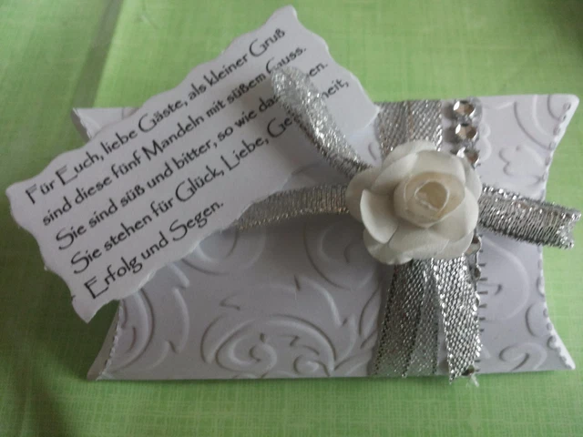HOCHZEITSMANDELN GASTGESCHENKE HOCHZEIT Taufe Kommunion mit 5 Mandeln