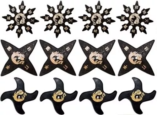 Ninja Martial Arts Rubber Foam Throwing Stars Practice Shuriken Star Set of 12