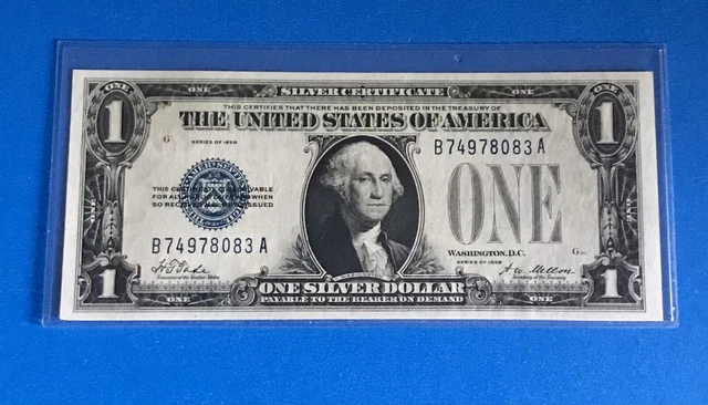 1928  $1  Silver Certificate  FUNNY BACK  AU/CU  ON SALE!!   (c551)