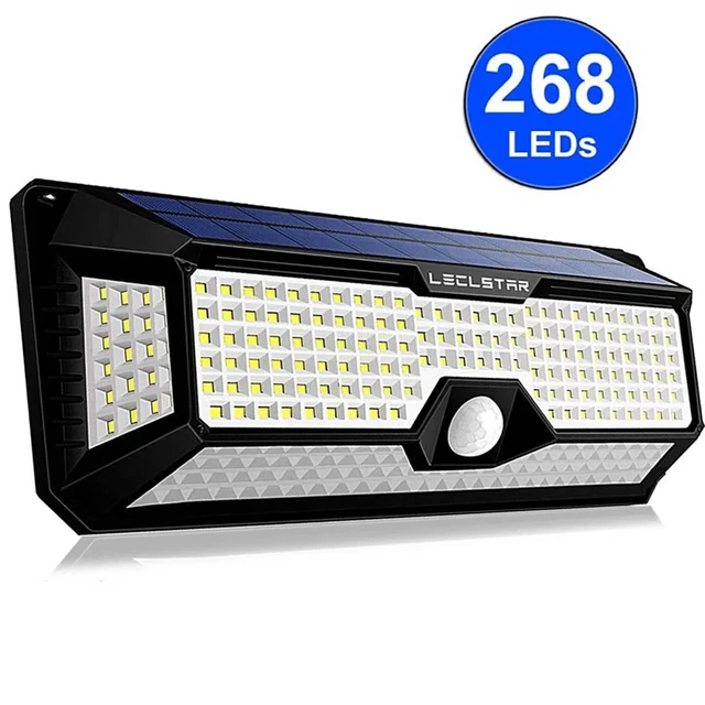 Lampe Solaire Murale Extérieure Avec Détecteur De Mouvement - LED, Aluminium, 3 Modes - Pour Jardin, Allée, Clôture