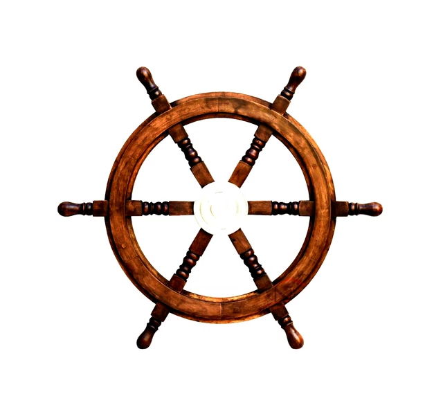 Roue De Bateau Vintage En Bois 24 Pouces - Déco Nautique Murale Style Marin