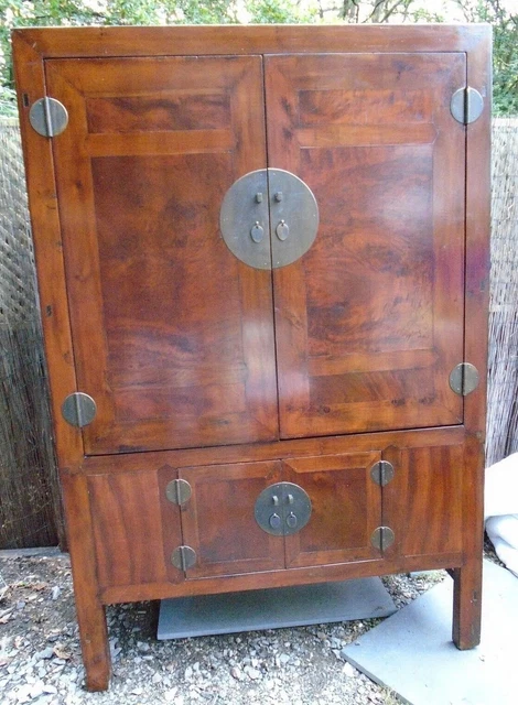 ANTIQUE Chinese cabinet wardrobe Made Of Cherrywood. Beautiful Aged Patina