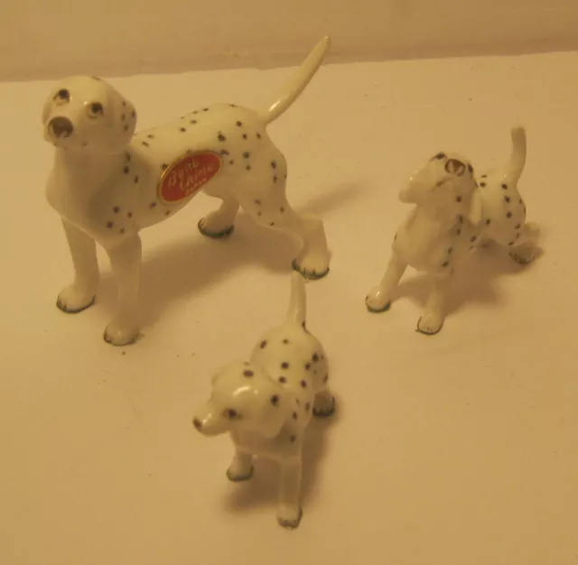 Set of 3 Vintage Miniature DALMATIANS Bone China Made in Japan MINT Condition!!