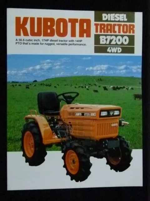 Kubota B7200 Diesel Tractor 4Wd 4 Page Brochure 05/84