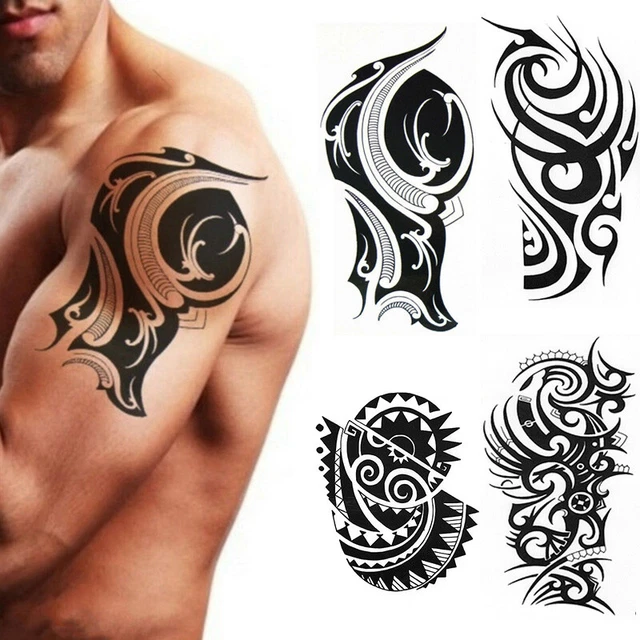 Impermeabile Temporanei Tatuaggio Finto Mezza Manica Gamba Braccio Lettere