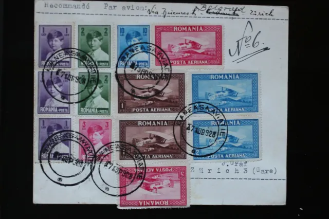 RUMÄNIEN / ROMANIA 1928 seltener Luftpostbrief mit guter Frankatur