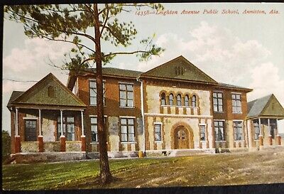 Leighton Avenue Public School Anniston Alabama AL c1900s Red Letter Postcard A2
