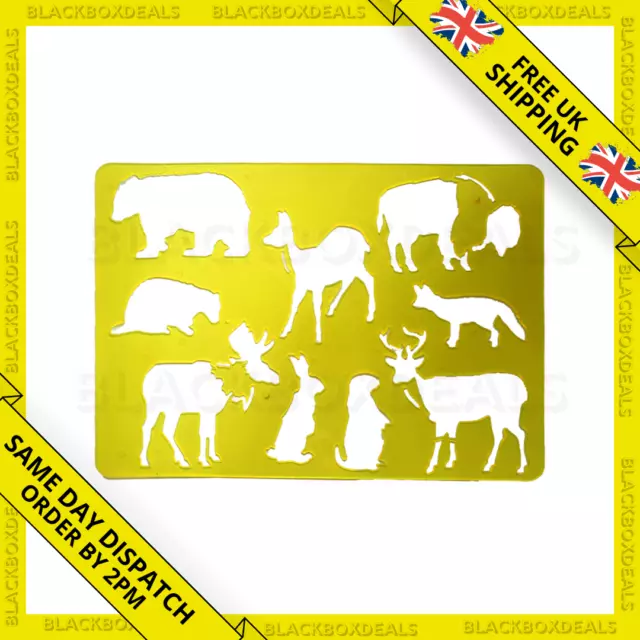 Kids Animal Drawing Stencils Hollow Board Set Kids Plastic Painting Template Uk