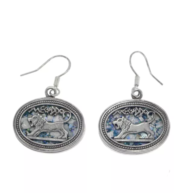 Beautiful 925 Sterling Silver Ancient Roman Glass Ering Lion Of Judah
