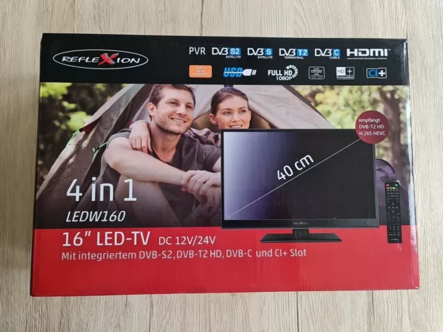 Reflexion LEDW160 - 4 in1 , TV 16 Zoll mit DVB - S2, DVB-T2, DVB-C, Neu in OVP