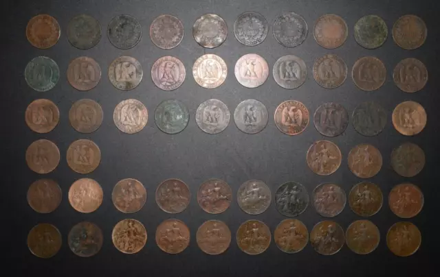 Napoléon - Cérès - Dupuis - Lot anciennes monnaie 5 Centimes