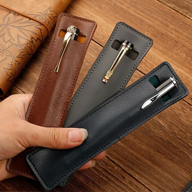 PU Leather Creative Protective Sleeve Pen Storage Bag Pen Cover Pencil Case