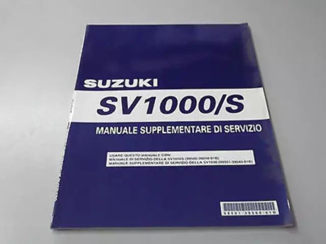 Manuale Supplementare Di Servizio Suzuki Sv 1000/S Modello 2004 Lingua Italiano