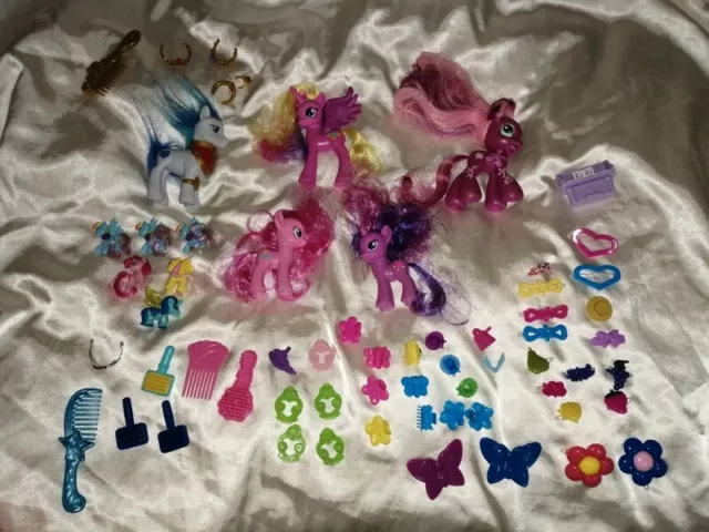 My Little Pony job lot bundle kinder mini & accessories 11 ponies 52 accessories