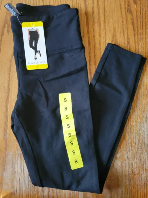 MAX & MIA Women's Black Yoga Pants Sweatpants Leggings Size L
