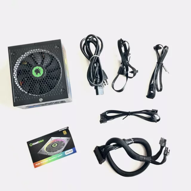 GAMEMAX 850W POWER Supply, Fully Modular, 80 Plus Gold, ARGB SYNC LOW