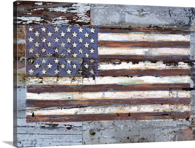 American Flag Canvas Wall Art Print, American Flag Home Decor