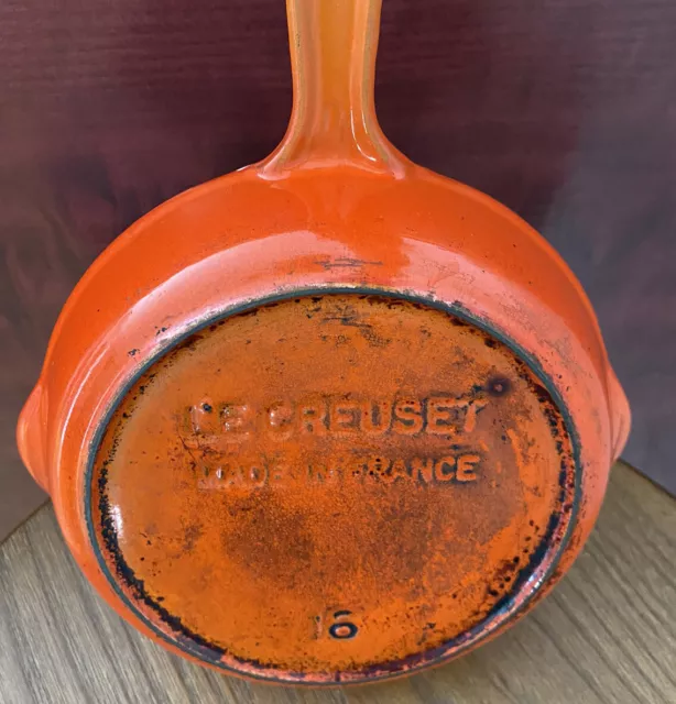 Le Creuset France #16 Enamel Vintage Cast Iron - 6-1/2" Egg Pan -Orange