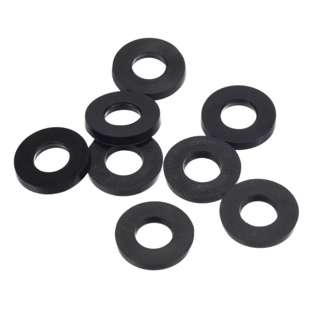 M8 Rubber Flat Washer, 8 Pack 8mm ID 16mm OD Sealing Spacer Gasket Ring,Black