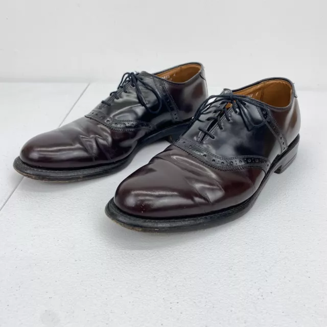 ALLEN EDMONDS POLO Burgundy Black Saddle Oxfords Dress Shoes Size 9 D Premium 89.95 PicClick