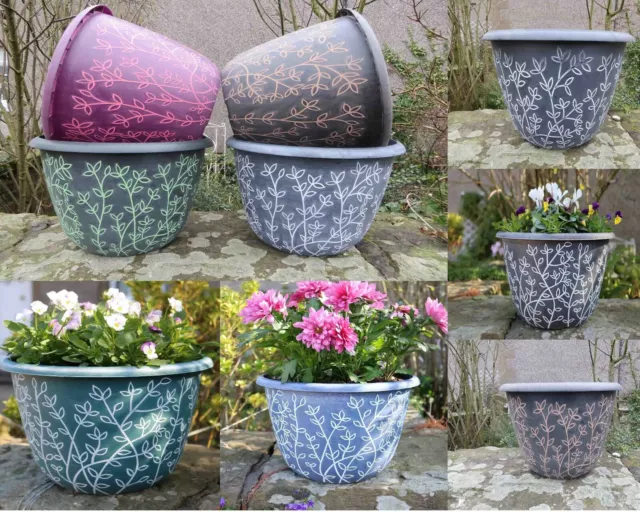 30cm Serenity Large Planter Pot Plastic Garden Flower Pots Herb Plant Planters