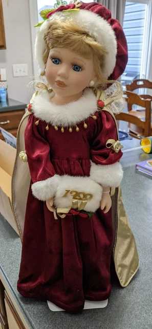HERITAGE Signature Collection 1999 Christmas Caroline Porcelain Doll 18”
