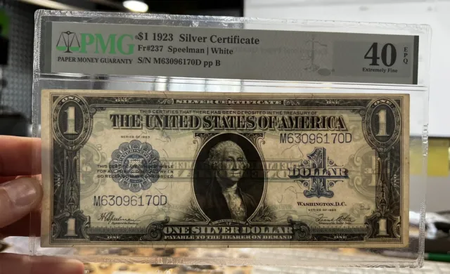 1923 $1 Silver Certificate FR-237 - Graded PMG 40 EPQ - Extremely Fine