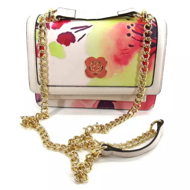 KATE LANDRY CROSSBODY Handbag White Multicolor Floral Convertible