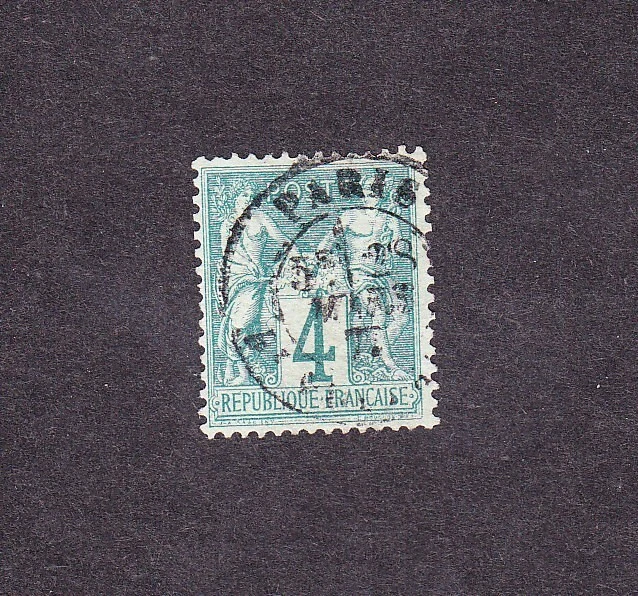 France N°63 SAGE type 1 oblitéré 4 c vert  voir scan 