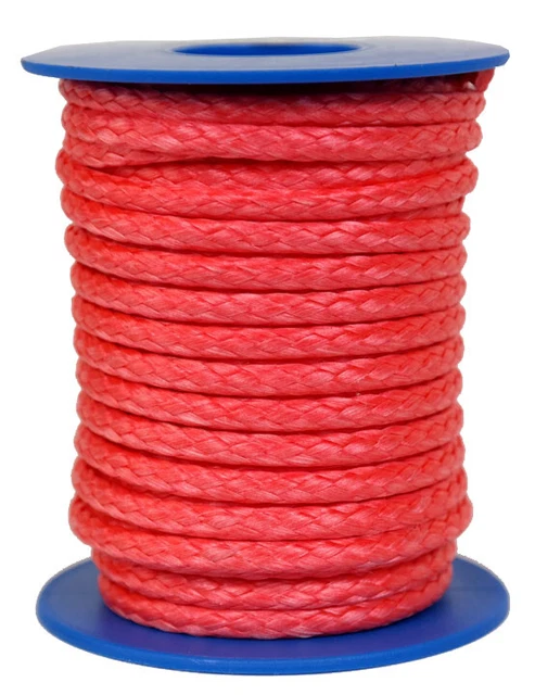 DYNEEMA Flechtleine / Seil / Flechtschnur Ø 4mm / 10 Meter Fb. rot / 1.300 daN