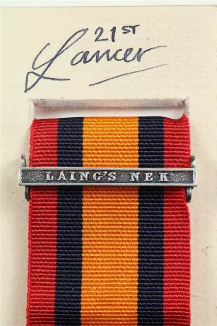 Qsa Queens South Africa Medal Ribbon Bar Clasp Laing's Nek Boer War Campaign