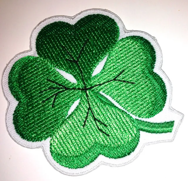 3 inch Shamrock 4 Leaf Clover iron on patch punk Irish green rockabilly - 23