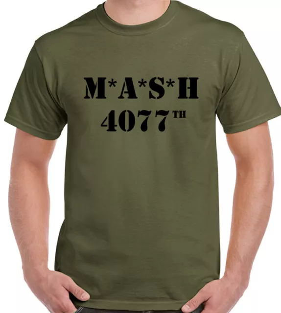 MASH T-Shirt Mens 4077th Retro TV Show Programme US Marines Medics Fancy Dress