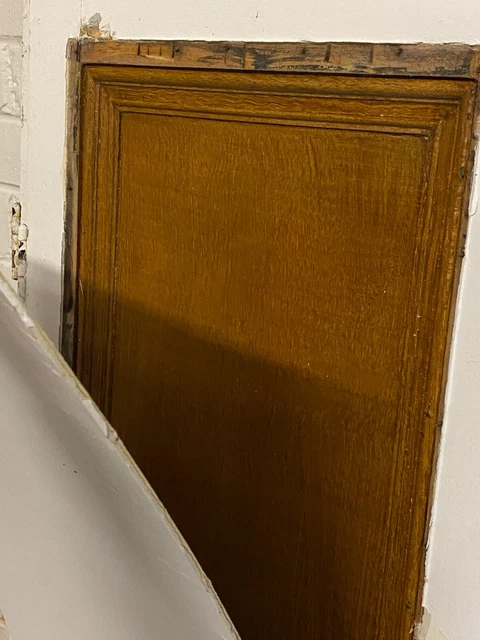 Pair Matching Antique Panel Pine Cupboard Doors Wood Wooden Vintage Victorian