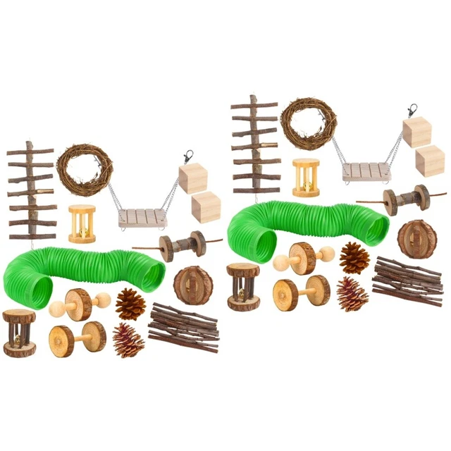2x Hamster Spielen Spielzeug Papagei Kauen Spielzeug