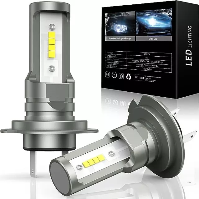 2 x Ampoule LED H7 Phare de Voiture CSP 16000LM 6500K Blanc Halogènes Xenon