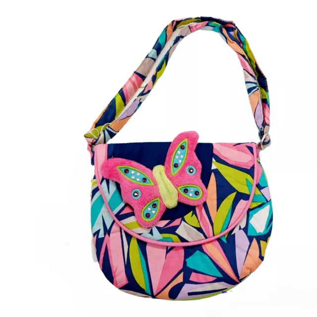 Douglas Sassy Kids Butterfly Padded Purse-Shoulder Strap-Carry-Beaded