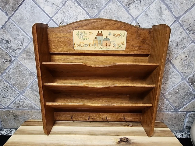 Vintage Heartland  Wooden Mail & Key Rack  wall mounted key holder