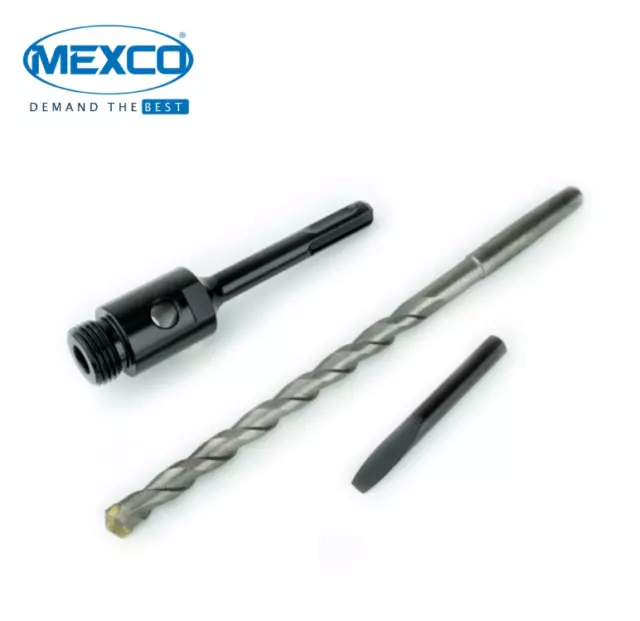 Mexco 80mm SDS Adaptor Pack with Drift Key and 175mm A-Taper Pilot Drill