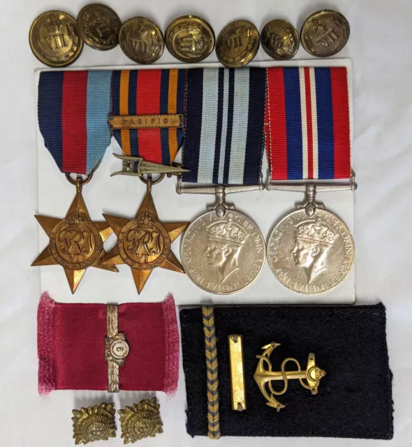 WW2 India Army medals, badges & buttons Captain T Verity Field 7th Rajputs Cocos