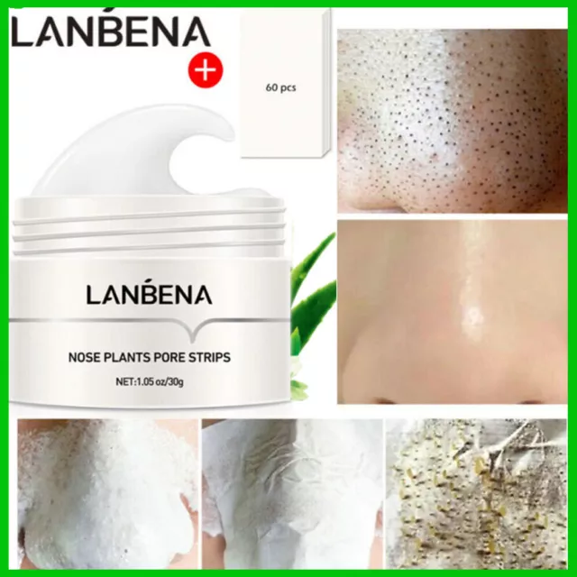 Lanbena Masque Nasal Dissolvant De Points Noirs Pore Peel Off Acné Avec 60 FRFR#