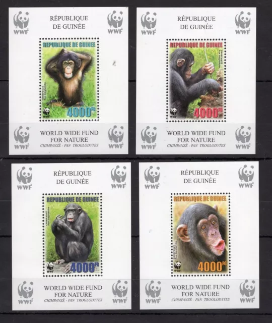 Guinea  - WWF / Animals / Fauna  4 Deluxes perf. Timbres / stamps - MNH**AM5