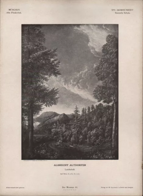 MÜNCHEN, Lithografie: XVI. Jh Deut Schule Landschaft. Albrecht Altdorfer