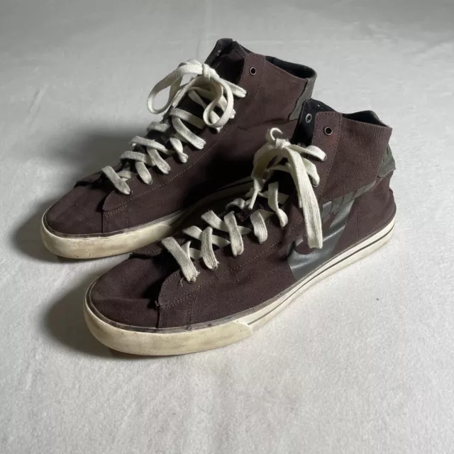 Nike Shoes Mens 12Sweet Classic High Top Sneakers Brown Canvas 386116-221 Skate