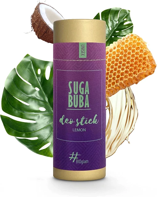 Bastone deodorante biologico Suga Buba per uomo, donna e bambino, sudore naturale di lunga durata